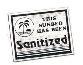 This Sunbed Has Been Sanitized - Popup Plastic Sign